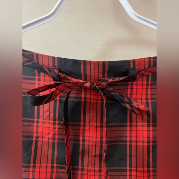 ⚫️ BOGO J.Crew women’s red plaid silk blouse with beaded neckline - Picture 8 of 8